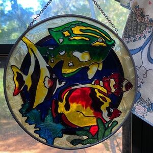 Colorful Stained Glass Fish Suncatcher